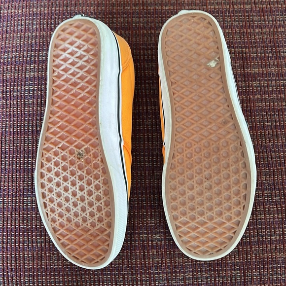 Orange vans, size 7, with black strings!  Perfect with jeans, shorts, dresses! - Picture 3 of 6